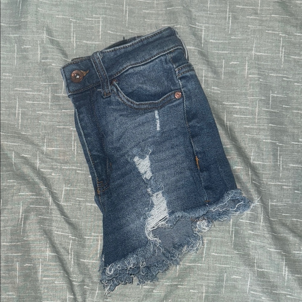 Kendall & Kylie Blue High Rise Denim Shorts